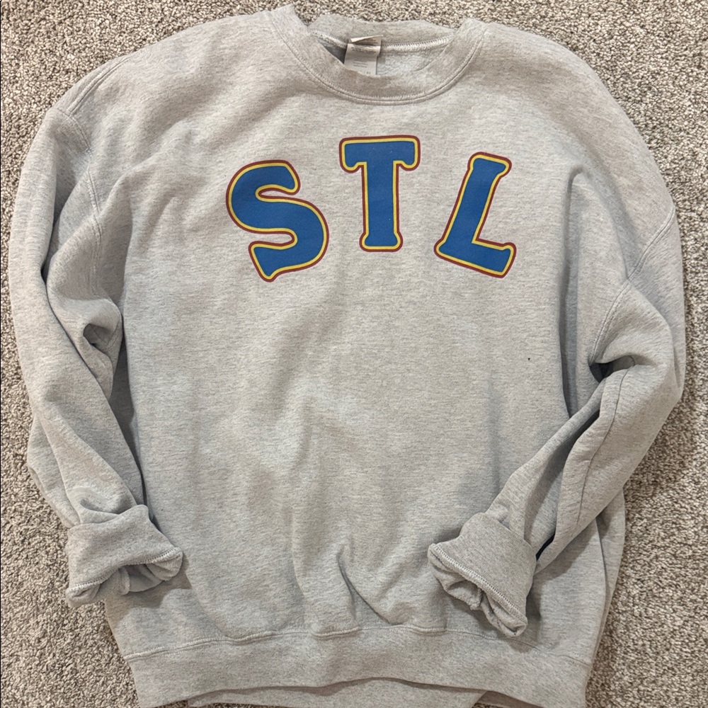 Gray Crewneck STL St. Louis Sweatshirt XL